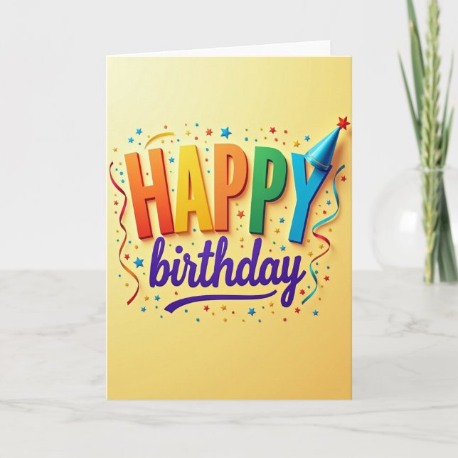 Carte d'anniversaire Bloc Arc-en-ciel (Devant)