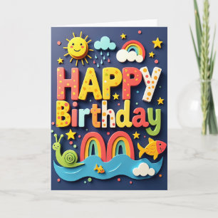 Carte d'anniversaire Bloc Coloré