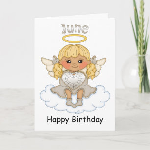 Carte d'anniversaire blonde d'ange de pierre