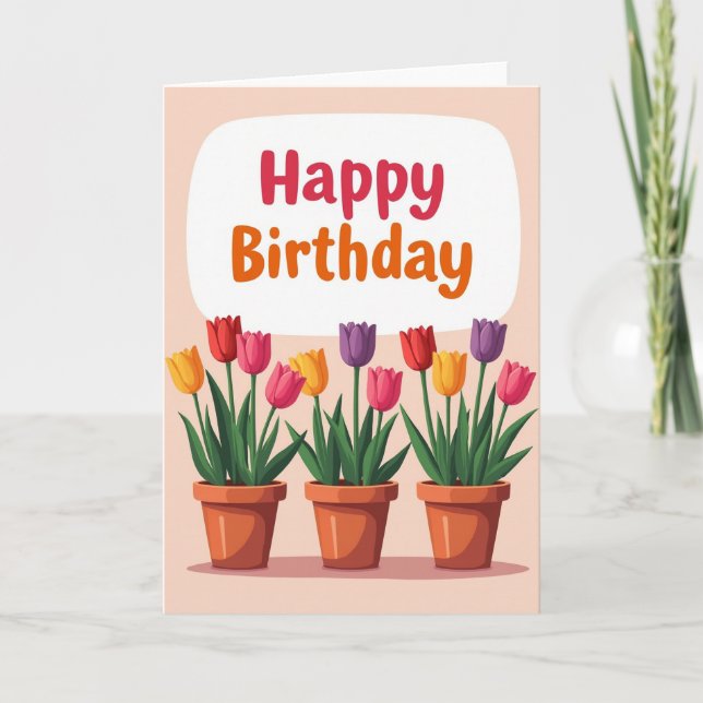 Carte d'anniversaire Blooming Pots (Devant)