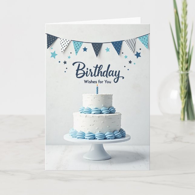 Carte d'anniversaire Blue Bunting (Devant)