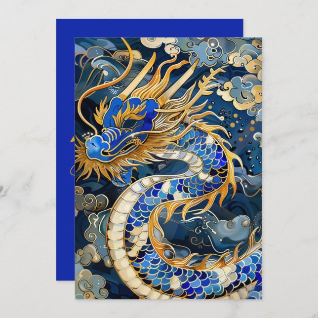 Carte d'anniversaire Blue Dragon (Devant / Derrière)