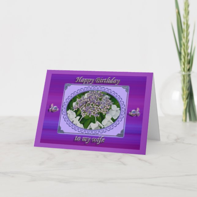 Carte d'anniversaire Blue Lace Hydrangea Femme (Devant)