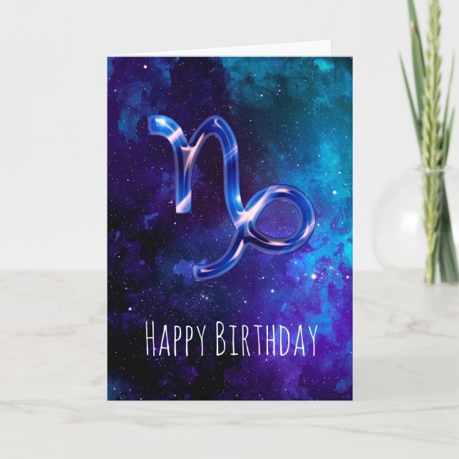 Carte d'anniversaire Blue Space Capricorn (Devant)