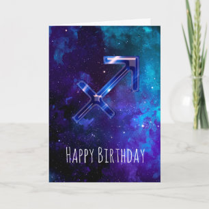 Carte d'anniversaire Blue Space Sagittarius