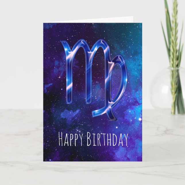 Carte d'anniversaire Blue Space Virgo (Devant)
