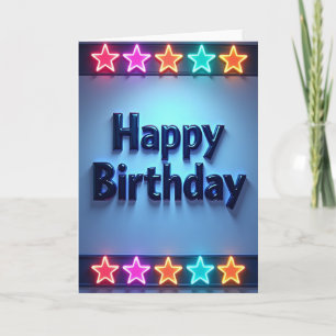 Carte d'anniversaire Blue Star