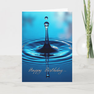 Carte d'anniversaire Blue Water Burst