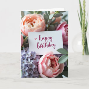 Carte d'anniversaire Blush Peony