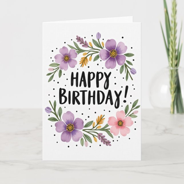 Carte d'anniversaire Blush Petal (Devant)