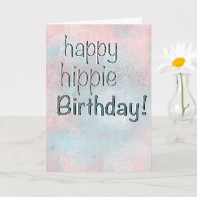 Carte d'anniversaire Boho Pastel Mandalas Happy Hi (Petite plante)