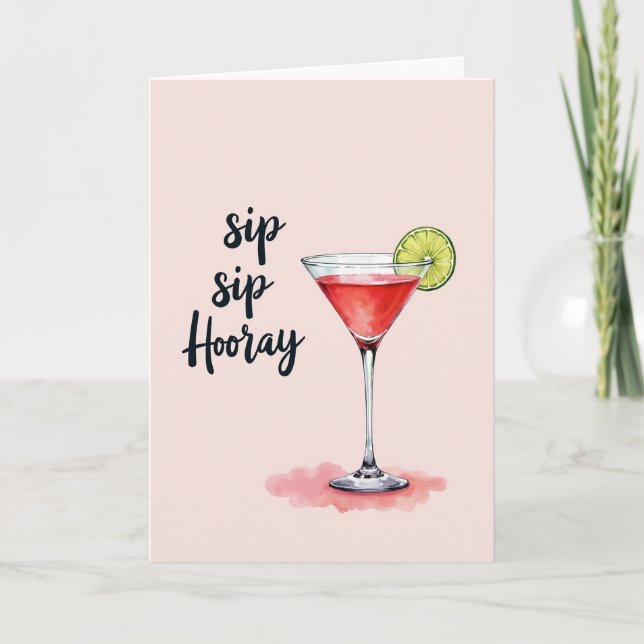 Carte d'anniversaire Boisson Rouge (Devant)