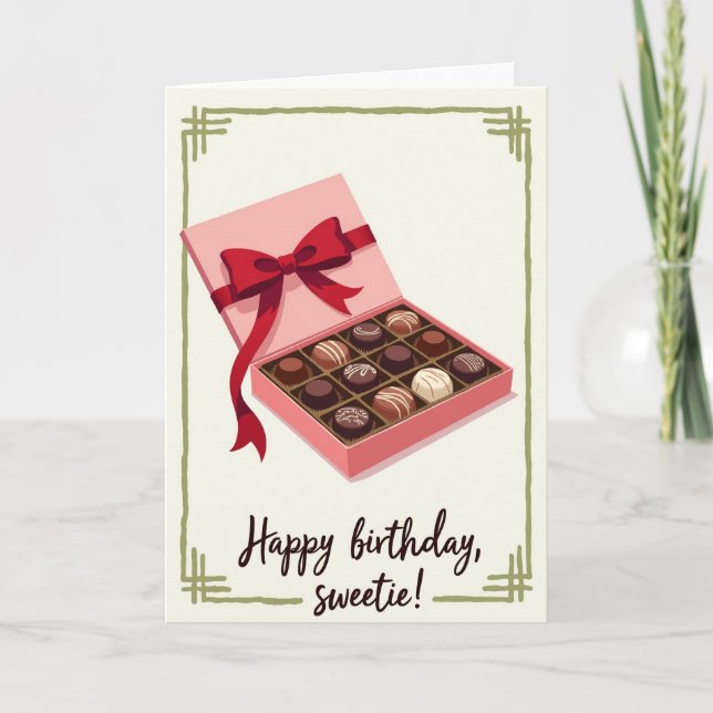 Carte d'anniversaire Boîte Rose (Devant)