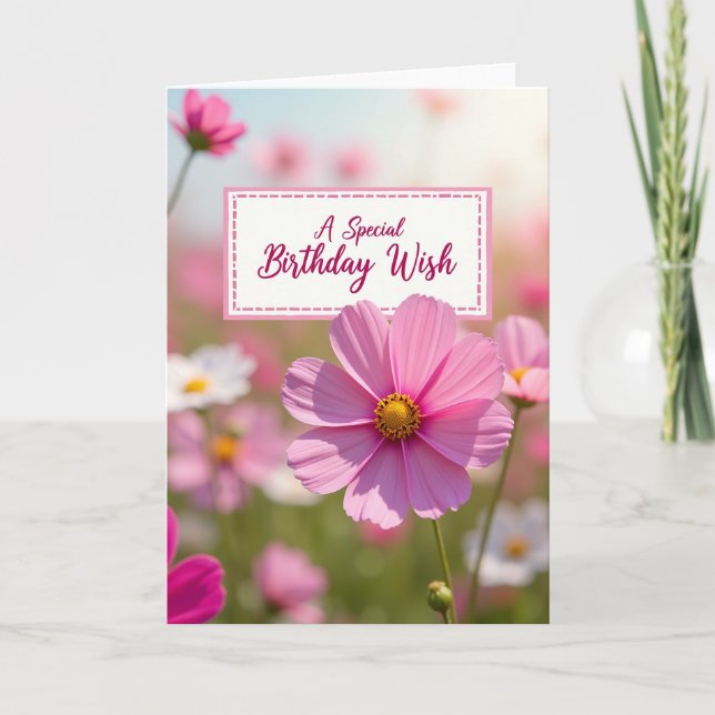 Carte d'anniversaire Bokeh Blossom (Devant)