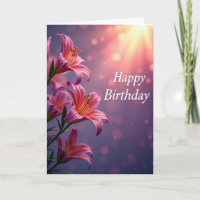 Carte d'anniversaire Bokeh scintillant