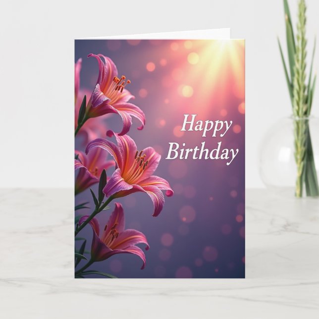 Carte d'anniversaire Bokeh scintillant (Devant)