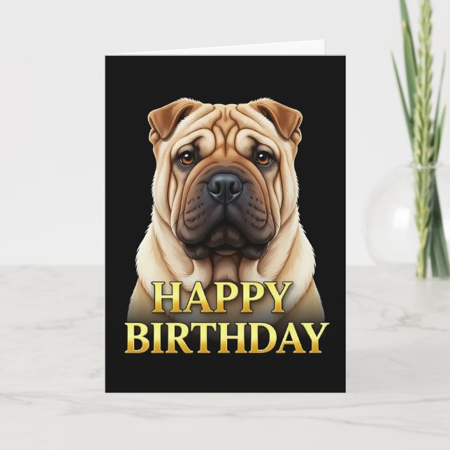 CARTE D'ANNIVERSAIRE BOLD DISTINCT GROS PLAN CHIEN (Devant)