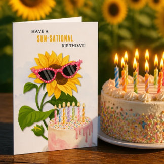 Carte d'anniversaire Bon Anniversaire Tournesol Aq