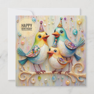CARTE D'ANNIVERSAIRE ~ BONS Oiseaux ~