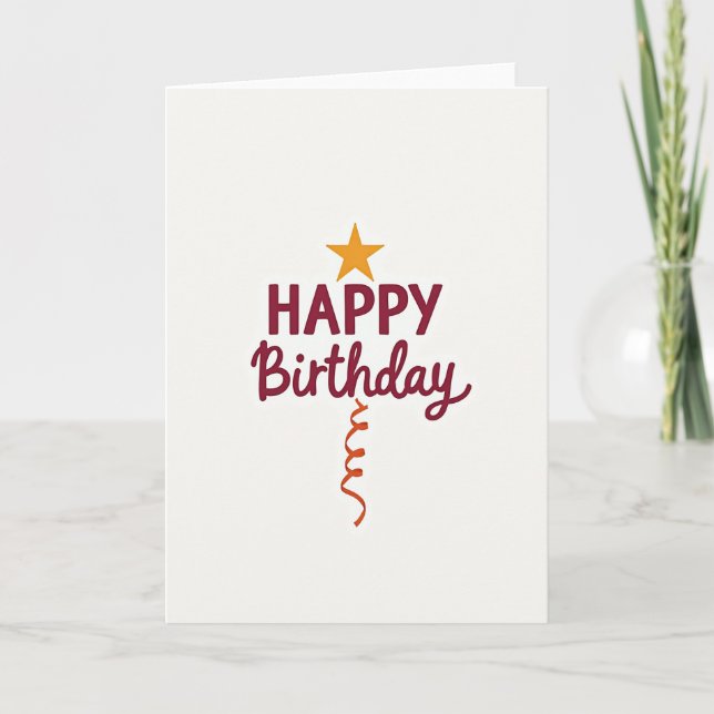 Carte d'anniversaire bordeaux gras (Devant)