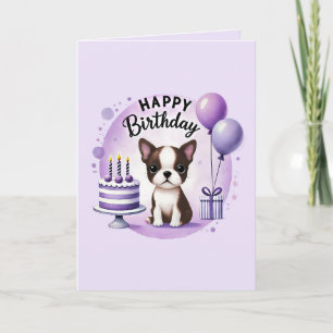 Carte d'anniversaire Boston Terrier