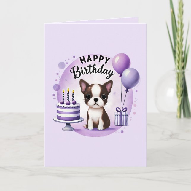 Carte d'anniversaire Boston Terrier (Devant)