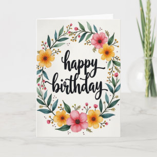 Carte d'anniversaire Botanical Joy