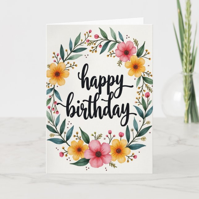 Carte d'anniversaire Botanical Joy (Devant)