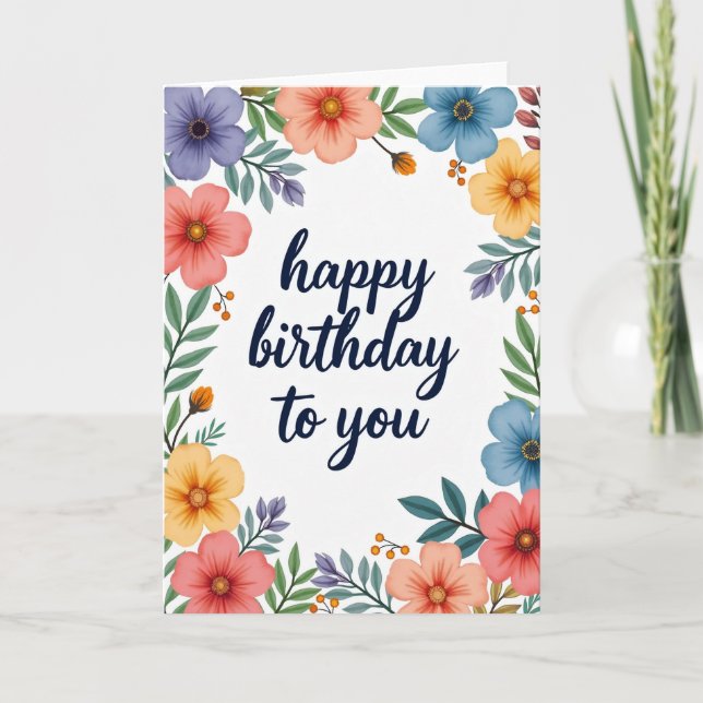 Carte d'anniversaire Botanical Wishes (Devant)