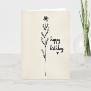 Carte d'anniversaire botanique classique