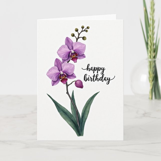 Carte d'anniversaire botanique douce (Devant)