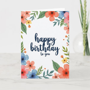 Carte d'anniversaire botanique élégante