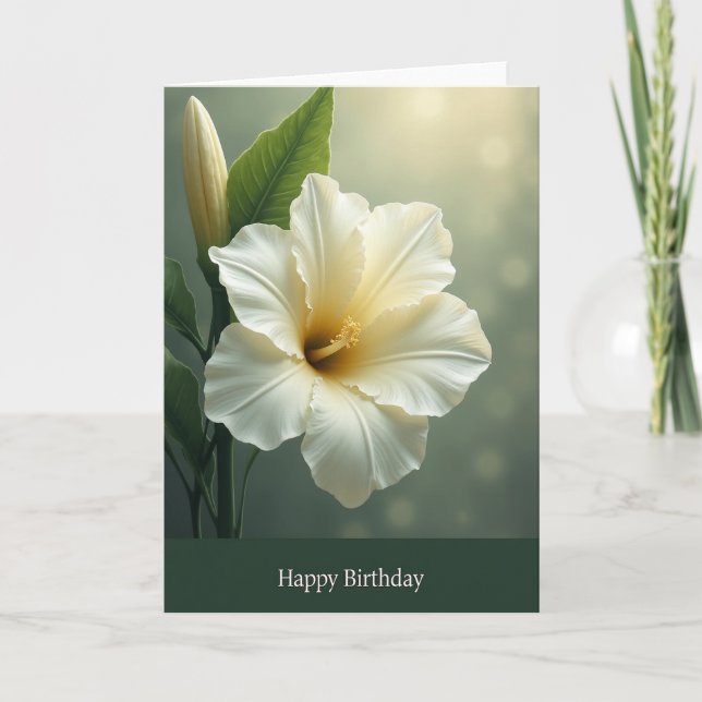 Carte d'anniversaire Botanique Élégante (Devant)