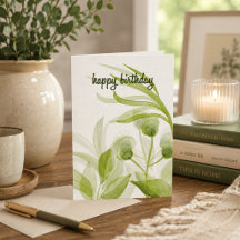 Carte d'anniversaire botanique - Lumière de jardin