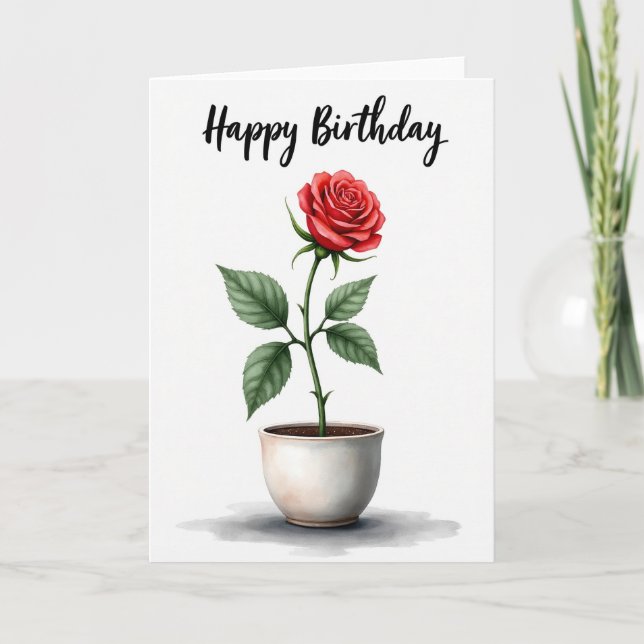 Carte d'anniversaire botanique vive (Devant)