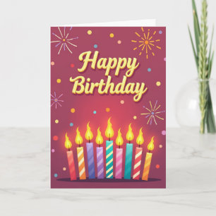 Carte d'anniversaire Bougie Allumée