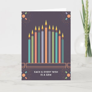 Carte d'anniversaire Bougie Aubergine