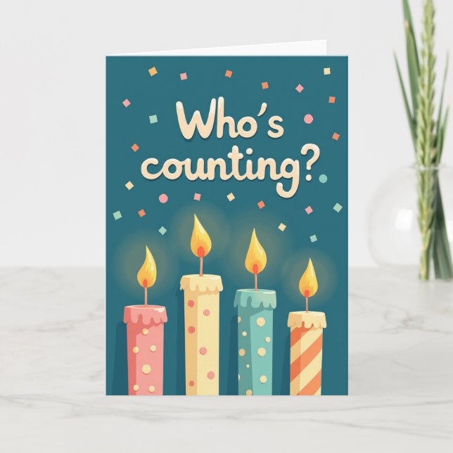 Carte d'anniversaire Bougie Colorée (Devant)