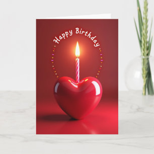 Carte d'anniversaire Bougie Flamboyante