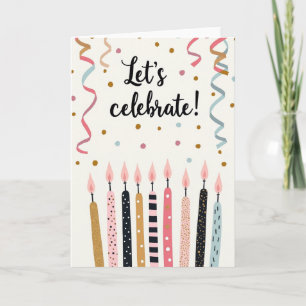 Carte d'anniversaire Bougie Pailletée