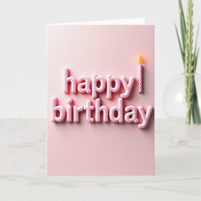 Carte d'anniversaire Bougie Potelée (Devant)