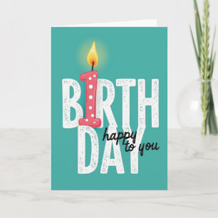 Carte d'anniversaire Bougie Sarcelle