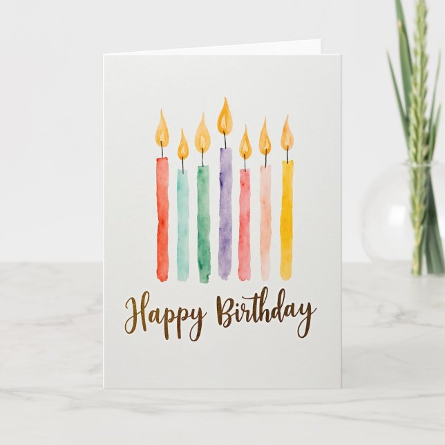 Carte d'anniversaire Bougie Vibrante (Devant)