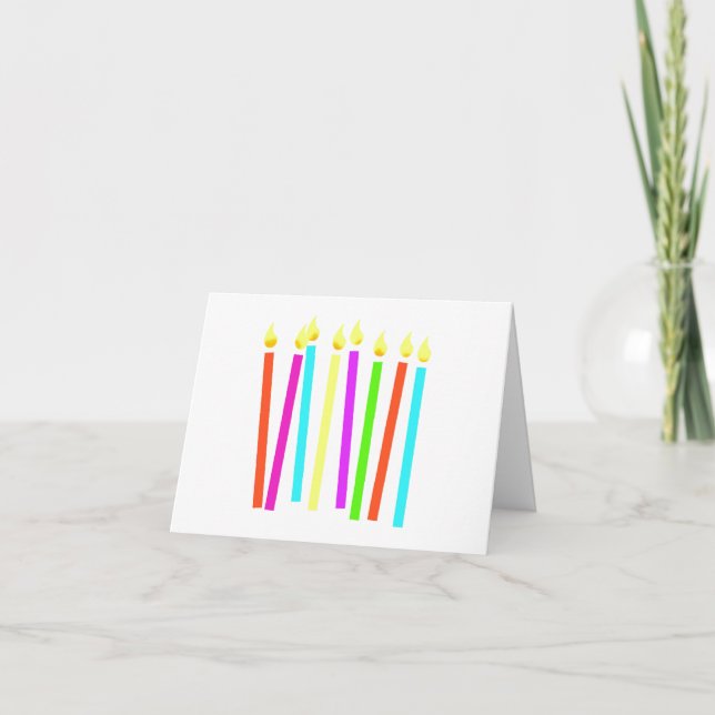 Carte d'anniversaire Bougies d'anniversaire coloré (Devant)
