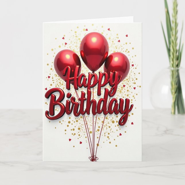 Carte d'anniversaire Boule Rouge (Devant)