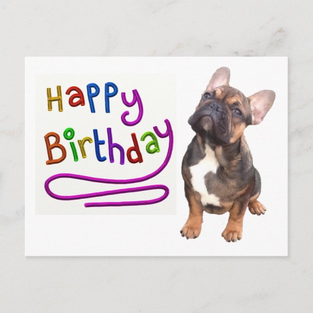 Carte d'anniversaire Bouledogue Français Carte pos (Devant)