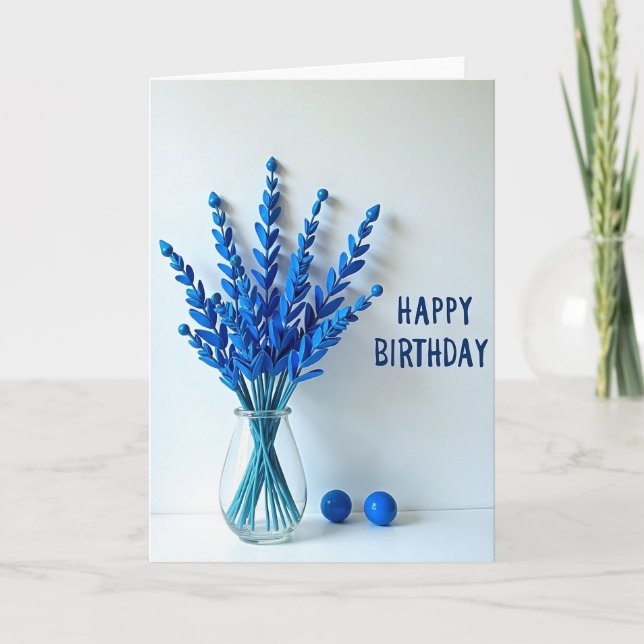 Carte d'anniversaire Bouquet de Cobalt (Devant)