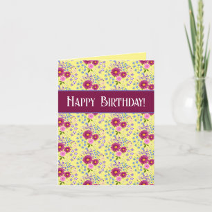 Carte d'anniversaire Bouquet de fleurs jaunes