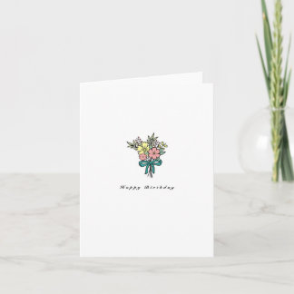 Carte d'anniversaire, bouquet de fleurs joyeux ann