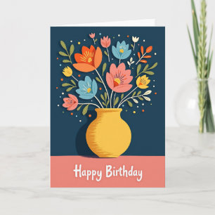 Carte d'anniversaire Bouquet Doré
